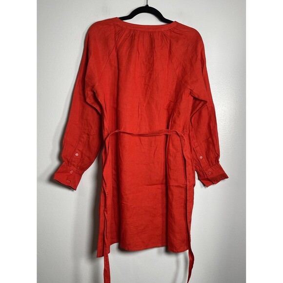 J.CREW Cabana Mini Dress in Linen Size Small Red NEW Beach Preppy Casual CI922 - Picture 10 of 16